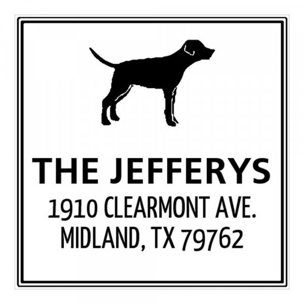 Pointer Dog Square Monogram Stamp